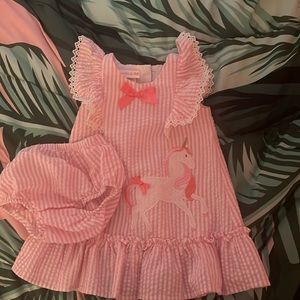 Bonnie baby dress with adorable unicorn